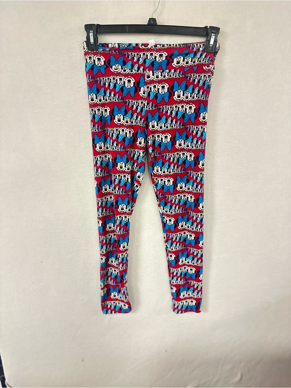 LuLaRoe Minnie Mouse Leggings Disney Women's One Size Red Blue White